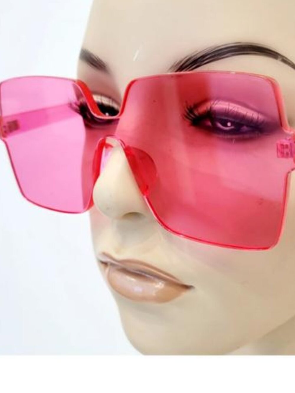 Oversized Retro Square Red Sunglasses-OS